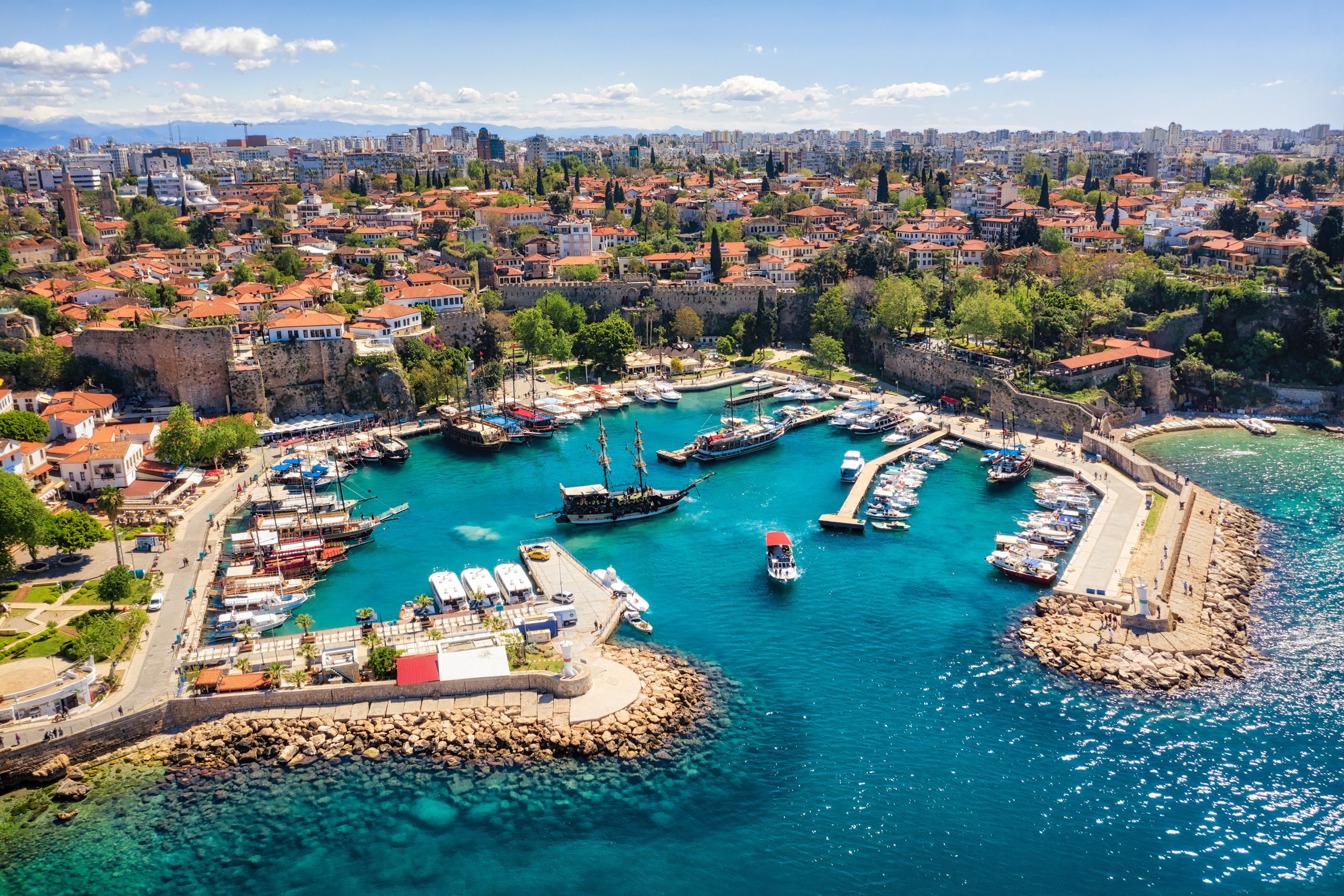 Antalya Harbor, Turkey, taken in April 2019rn' taken in hdr